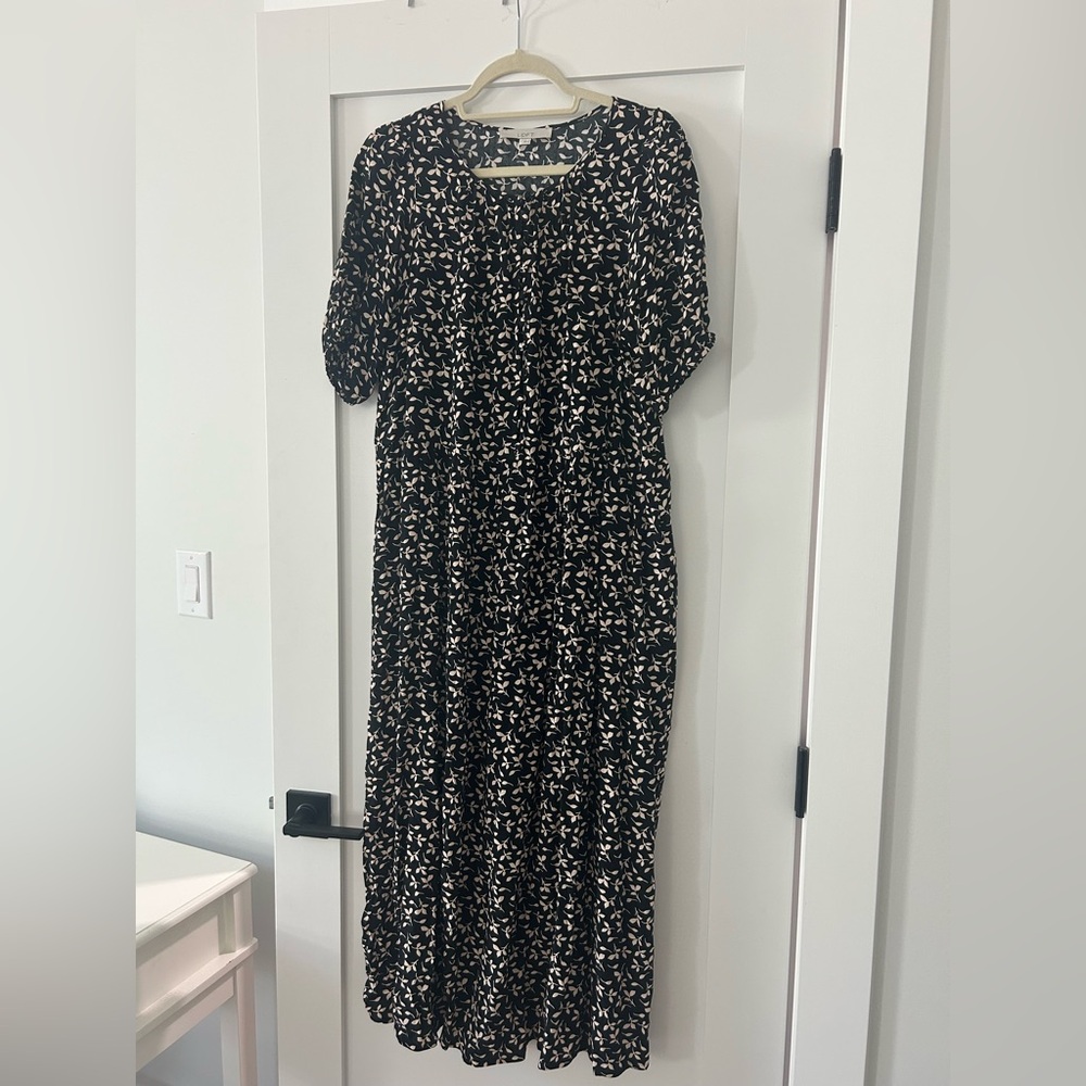 Elegant Black and White Floral Dress
